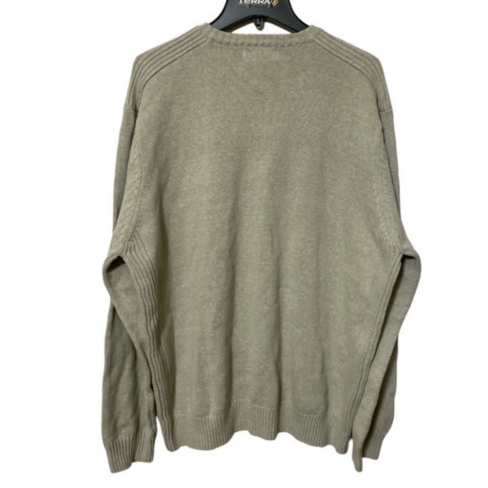 Nevada Vintage Mens V-Neck Long Sleeve Sweater Academia Beige 90s Size 2XL - Picture 8 of 9